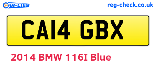 CA14GBX are the vehicle registration plates.
