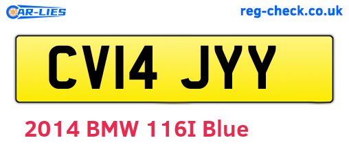 CV14JYY are the vehicle registration plates.