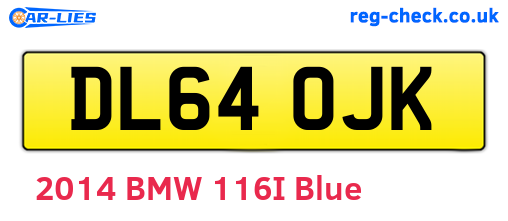 DL64OJK are the vehicle registration plates.