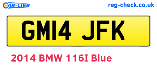 GM14JFK are the vehicle registration plates.