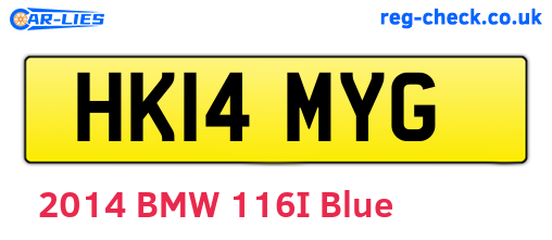 HK14MYG are the vehicle registration plates.