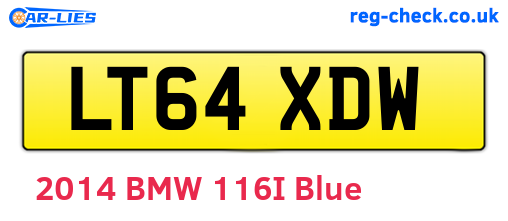 LT64XDW are the vehicle registration plates.