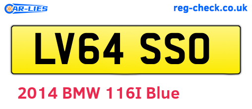 LV64SSO are the vehicle registration plates.