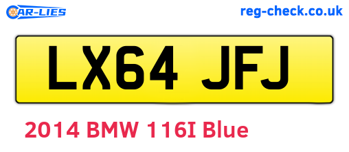 LX64JFJ are the vehicle registration plates.