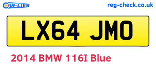 LX64JMO are the vehicle registration plates.