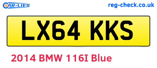 LX64KKS are the vehicle registration plates.