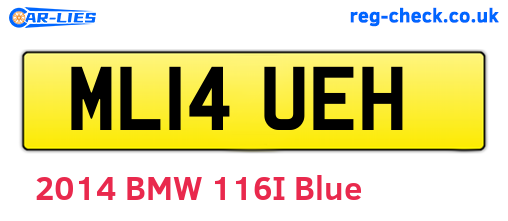 ML14UEH are the vehicle registration plates.