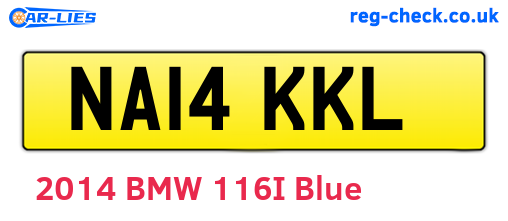 NA14KKL are the vehicle registration plates.