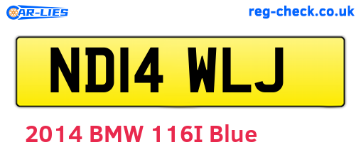 ND14WLJ are the vehicle registration plates.