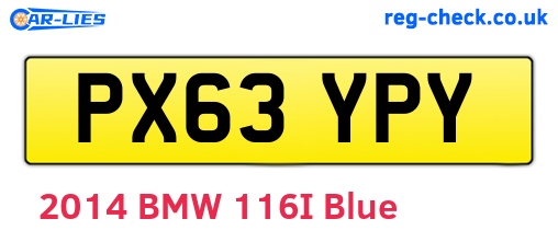 PX63YPY are the vehicle registration plates.