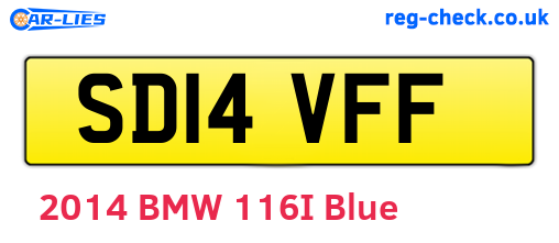 SD14VFF are the vehicle registration plates.