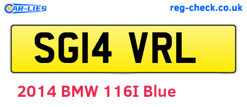 SG14VRL are the vehicle registration plates.