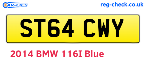 ST64CWY are the vehicle registration plates.