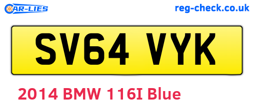 SV64VYK are the vehicle registration plates.