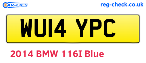 WU14YPC are the vehicle registration plates.