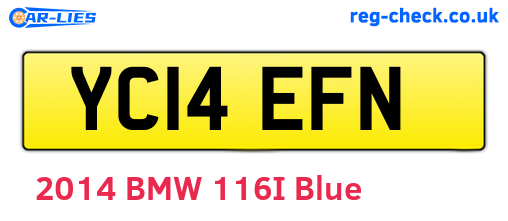YC14EFN are the vehicle registration plates.