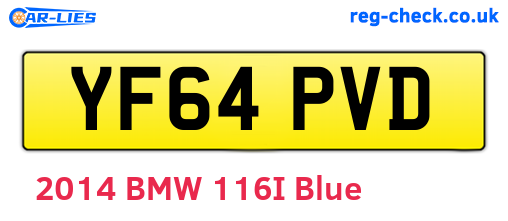 YF64PVD are the vehicle registration plates.