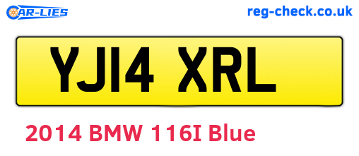 YJ14XRL are the vehicle registration plates.