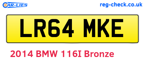 LR64MKE are the vehicle registration plates.
