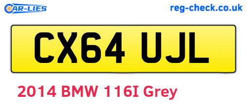 CX64UJL are the vehicle registration plates.