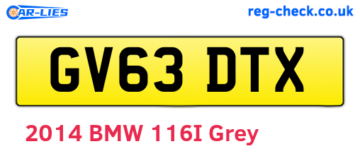 GV63DTX are the vehicle registration plates.