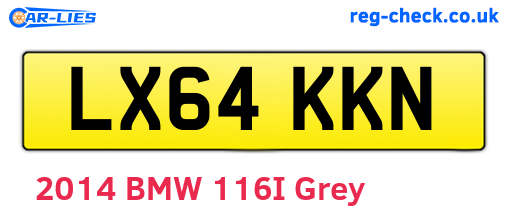 LX64KKN are the vehicle registration plates.
