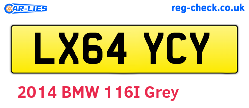 LX64YCY are the vehicle registration plates.
