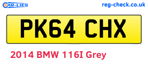 PK64CHX are the vehicle registration plates.