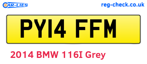 PY14FFM are the vehicle registration plates.