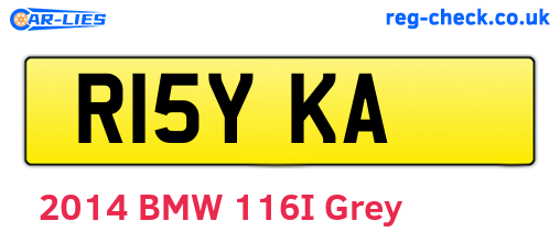 R15YKA are the vehicle registration plates.