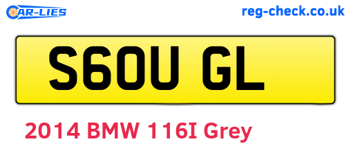S60UGL are the vehicle registration plates.