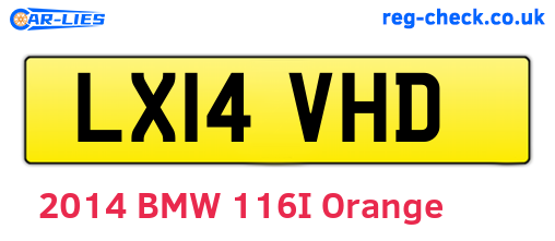 LX14VHD are the vehicle registration plates.