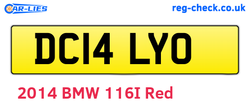 DC14LYO are the vehicle registration plates.