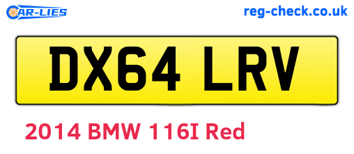 DX64LRV are the vehicle registration plates.