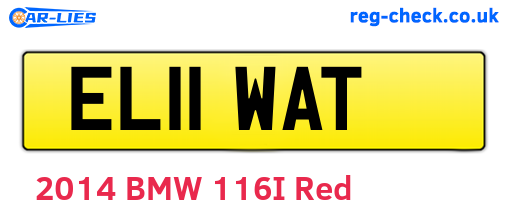 EL11WAT are the vehicle registration plates.