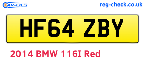 HF64ZBY are the vehicle registration plates.