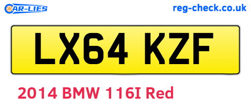 LX64KZF are the vehicle registration plates.