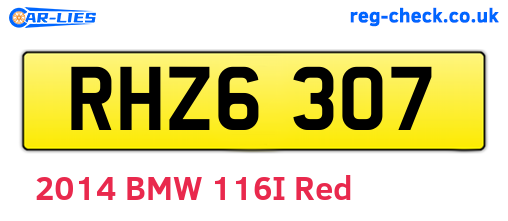 RHZ6307 are the vehicle registration plates.
