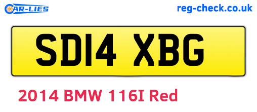 SD14XBG are the vehicle registration plates.