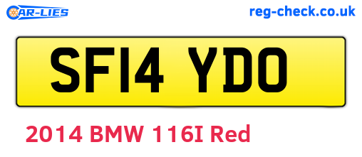SF14YDO are the vehicle registration plates.
