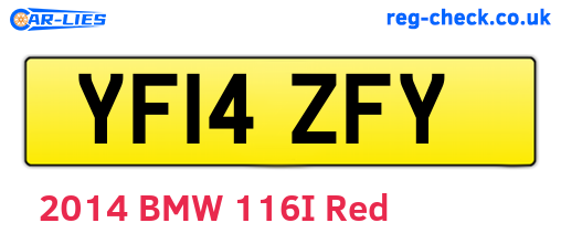 YF14ZFY are the vehicle registration plates.