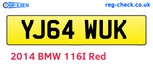 YJ64WUK are the vehicle registration plates.