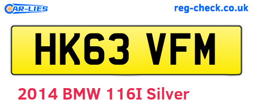 HK63VFM are the vehicle registration plates.