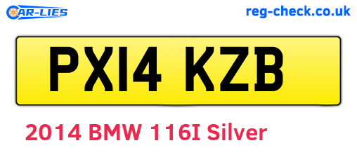 PX14KZB are the vehicle registration plates.