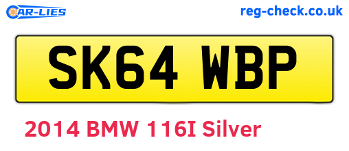 SK64WBP are the vehicle registration plates.