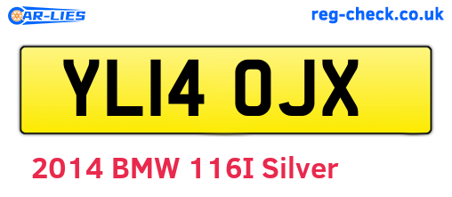 YL14OJX are the vehicle registration plates.