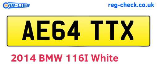 AE64TTX are the vehicle registration plates.