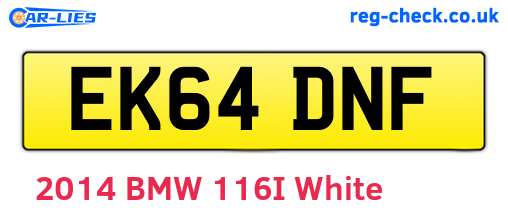 EK64DNF are the vehicle registration plates.