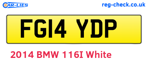 FG14YDP are the vehicle registration plates.