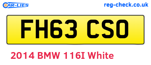 FH63CSO are the vehicle registration plates.